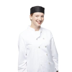 Gorro de Cozinha Preto em Poliéster/Algodão - Tamanho L 61 cm - Whites Chefs Clothing - Fourniresto