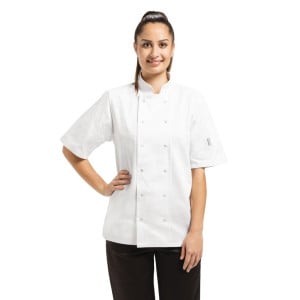 Casaco de Cozinha Unissexo Branco de Mangas Curtas Vegas - Tamanho M - Whites Chefs Clothing - Fourniresto