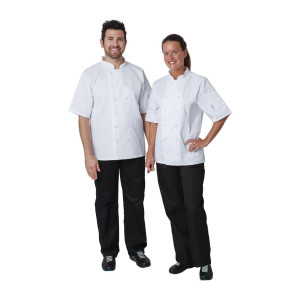 Casaco de Cozinha Unissexo Branco de Mangas Curtas Vegas - Tamanho S - Whites Chefs Clothing - Fourniresto