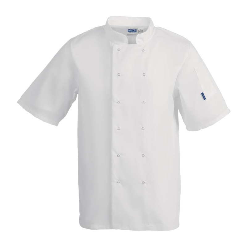 Casaco de Cozinha Unissexo Branco de Mangas Curtas Vegas - Tamanho Xxl - Whites Chefs Clothing - Fourniresto