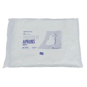 Disposable White Polyethylene Apron - Pack of 100 - FourniResto - Fourniresto