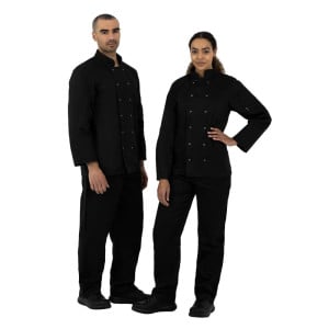 Unisex Black Long Sleeve Vegas Kitchen Jacket - Size S - Whites Chefs Clothing - Fourniresto