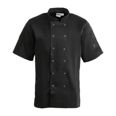 Unisex Black Short Sleeve Vegas Kitchen Jacket - Size M - Whites Chefs Clothing - Fourniresto