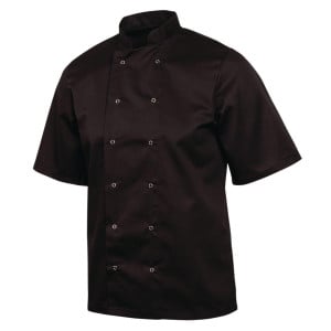 Casaco de Cozinha Unissexo Preto de Mangas Curtas Vegas - Tamanho M - Whites Chefs Clothing - Fourniresto