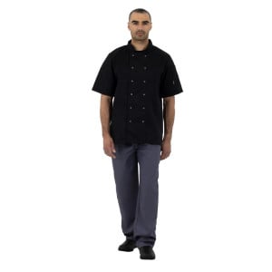 Veste De Cuisine Mixte Noire À Manches Courtes Vegas - Taille Xxl - Whites Chefs Clothing - Fourniresto