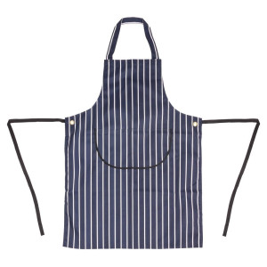 Avental Bavete Com Bolso Listrado Azul Marinho E Branco 965 X 710 Mm - Whites Chefs Clothing - Fourniresto