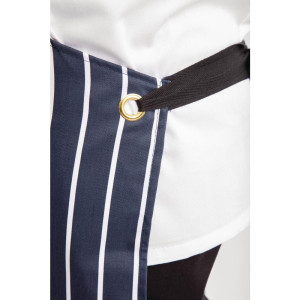 Avental Bavete Com Bolso Listrado Azul Marinho E Branco 965 X 710 Mm - Whites Chefs Clothing - Fourniresto