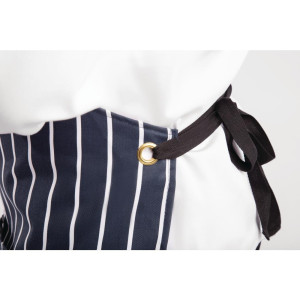 Avental Bavete Com Bolso Listrado Azul Marinho E Branco 965 X 710 Mm - Whites Chefs Clothing - Fourniresto