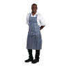 Tablier Bavette Déperlant Rayé Bleu Et Blanc 1016 X 711 Mm - Whites Chefs Clothing - Fourniresto