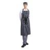 Extra Long Striped Navy Blue and White Bib Apron Without Pocket - Whites Chefs Clothing - Fourniresto