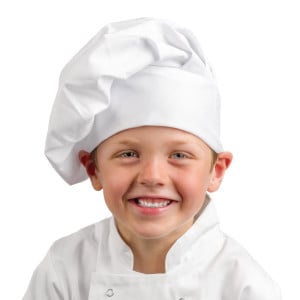 Toque de Chef Branco Infantil - Tamanho Único - Vestuário de Chef Branco - Fourniresto