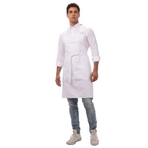 Avental Bavete Branco com Bolsos e Alça Ajustável - Chef Works - Fourniresto