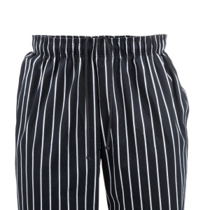 Mixed Black and White Striped Baggy Kitchen Pants - Size S - Chef Works - Fourniresto