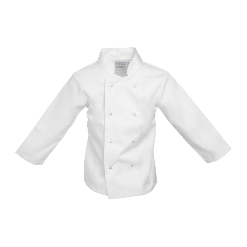 Casaco de Cozinha Branco para Criança - Tamanho L/XL 8/10 Anos - Vestuário de Chef Branco - Fourniresto