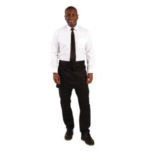 Avental de Servidor Curto Preto em Poliéster/Algodão 373 x 750 mm - Whites Chefs Clothing - Fourniresto