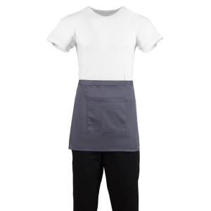 Tablier de Serveur Court Gris Anthracite en Polycoton 750 x 373 mm - Whites Chefs Clothing - Fourniresto