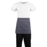 Avental de Servidor Curto Cinza Antracite em Poliéster/Algodão 750 x 373 mm - Whites Chefs Clothing - Fourniresto