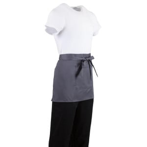 Avental de Servidor Curto Cinza Antracite em Poliéster/Algodão 750 x 373 mm - Whites Chefs Clothing - Fourniresto