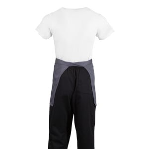 Avental de Servidor Curto Cinza Antracite em Poliéster/Algodão 750 x 373 mm - Whites Chefs Clothing - Fourniresto