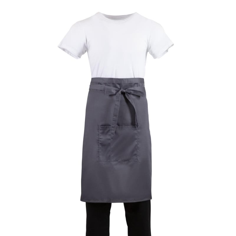 Avental de garçom cinza antracite em poliéster/algodão 1000 x 700 mm - Whites Chefs Clothing - Fourniresto