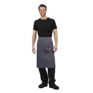 Avental de garçom cinza antracite em poliéster/algodão 1000 x 700 mm - Whites Chefs Clothing - Fourniresto