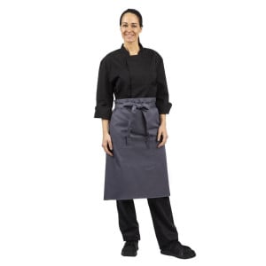 Avental de garçom cinza antracite em poliéster/algodão 1000 x 700 mm - Whites Chefs Clothing - Fourniresto