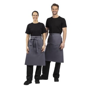 Avental de garçom cinza antracite em poliéster/algodão 1000 x 700 mm - Whites Chefs Clothing - Fourniresto