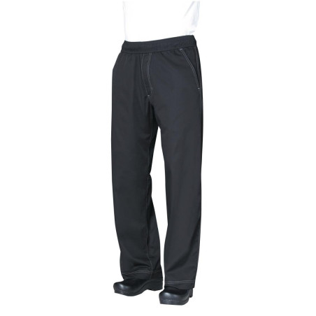 Unisex Black Baggy Kitchen Pants - Size S - Chef Works - Fourniresto