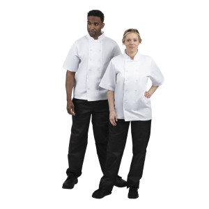 Casaco de Cozinha Branco de Mangas Curtas Boston - Tamanho L - Whites Chefs Clothing - Fourniresto