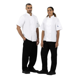 Casaco de Cozinha Branco de Mangas Curtas Boston - Tamanho L - Whites Chefs Clothing - Fourniresto