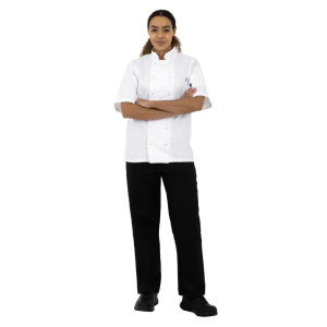 Casaco de Cozinha Branco de Mangas Curtas Boston - Tamanho L - Whites Chefs Clothing - Fourniresto