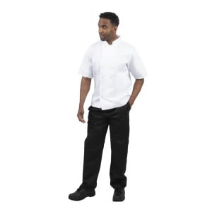 Casaco de Cozinha Branco de Mangas Curtas Boston - Tamanho S - Whites Chefs Clothing - Fourniresto