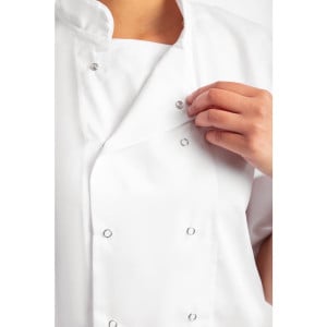 Casaco de Cozinha Branco de Mangas Curtas Boston - Tamanho S - Whites Chefs Clothing - Fourniresto