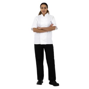 Casaco de Cozinha Branco de Mangas Curtas Boston - Tamanho S - Whites Chefs Clothing - Fourniresto