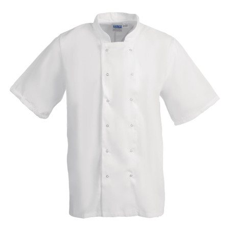 White Short Sleeve Boston Kitchen Jacket - Size XL - Whites Chefs Clothing - Fourniresto