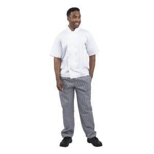 Pantalon de Cuisine Mixte Vegas à Petits Carreaux Bleus et Blancs - Taille M - Whites Chefs Clothing - Fourniresto