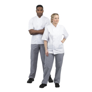 Pantalon de Cuisine Mixte Vegas à Petits Carreaux Bleus et Blancs - Taille XS - Whites Chefs Clothing - Fourniresto