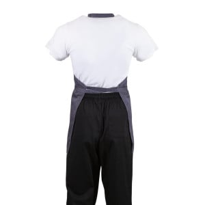 Avental de Servidor Gola em V Cinza Antracite em Poliéster/Algodão 838 x 698 mm - Whites Chefs Clothing - Fourniresto