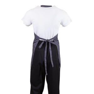 Avental de Servidor Gola em V Cinza Antracite em Poliéster/Algodão 838 x 698 mm - Whites Chefs Clothing - Fourniresto