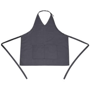 Avental de Servidor Gola em V Cinza Antracite em Poliéster/Algodão 838 x 698 mm - Whites Chefs Clothing - Fourniresto