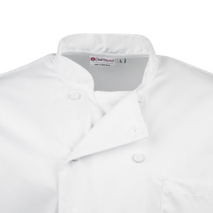 White Unisex Long Sleeve Calgary Kitchen Jacket - Size L - Chef Works - Fourniresto