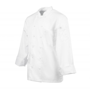 White Unisex Long Sleeve Calgary Kitchen Jacket - Size XL - Chef Works - Fourniresto