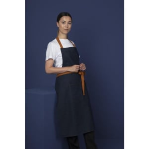 Avental de Servidor em Denim Azul com Cinto de Algodão 1000 x 700 mm - Whites Chefs Clothing - Fourniresto