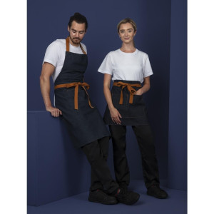 Blue Denim Server Apron with 1000 x 700 mm Cotton Belt - Whites Chefs Clothing - Fourniresto