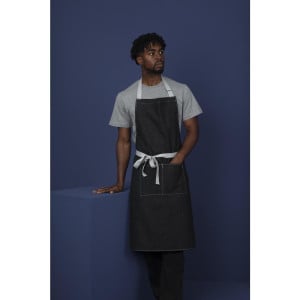 Avental Bavete Denim Preto Southside em Poliéster/Algodão 700 x 1000 mm - Whites Chefs Clothing - Fourniresto