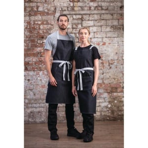 Avental Bavete Denim Preto Southside em Poliéster/Algodão 700 x 1000 mm - Whites Chefs Clothing - Fourniresto