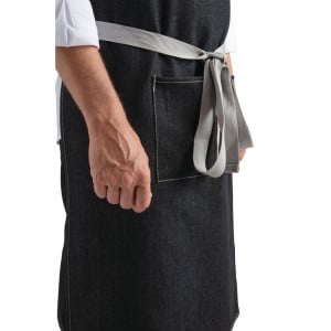 Avental Bavete Denim Preto Southside em Poliéster/Algodão 700 x 1000 mm - Whites Chefs Clothing - Fourniresto