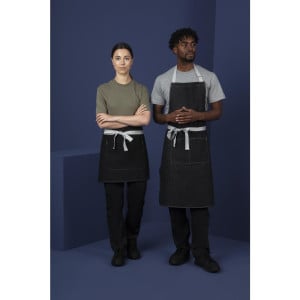 Avental de Servidor Curto Denim Preto Southside 400 x 760 mm - Whites Chefs Clothing - Fourniresto