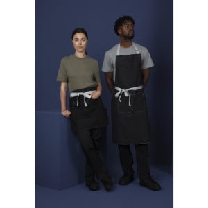 Short Black Denim Server Apron Southside 400 x 760 mm - Whites Chefs Clothing - Fourniresto