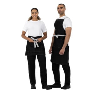 Avental de Servidor Curto Denim Preto Southside 400 x 760 mm - Whites Chefs Clothing - Fourniresto